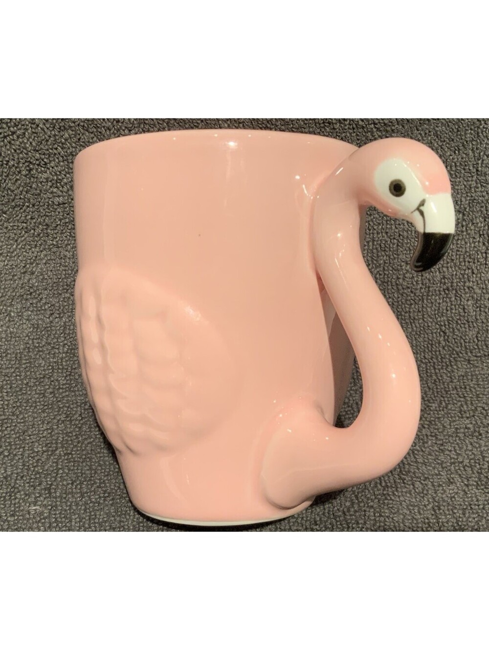 Embossed Whimsical 12oz. Detailed Pink Flamingo Mug
